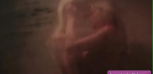  Beautiful lesbian teens Chloe Cherry, Serene Siren making out in the shower and reach intense orgasms